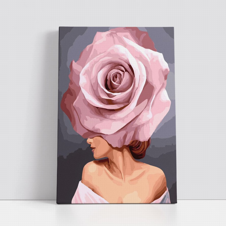 Eternal Single Pink Rose Canvas