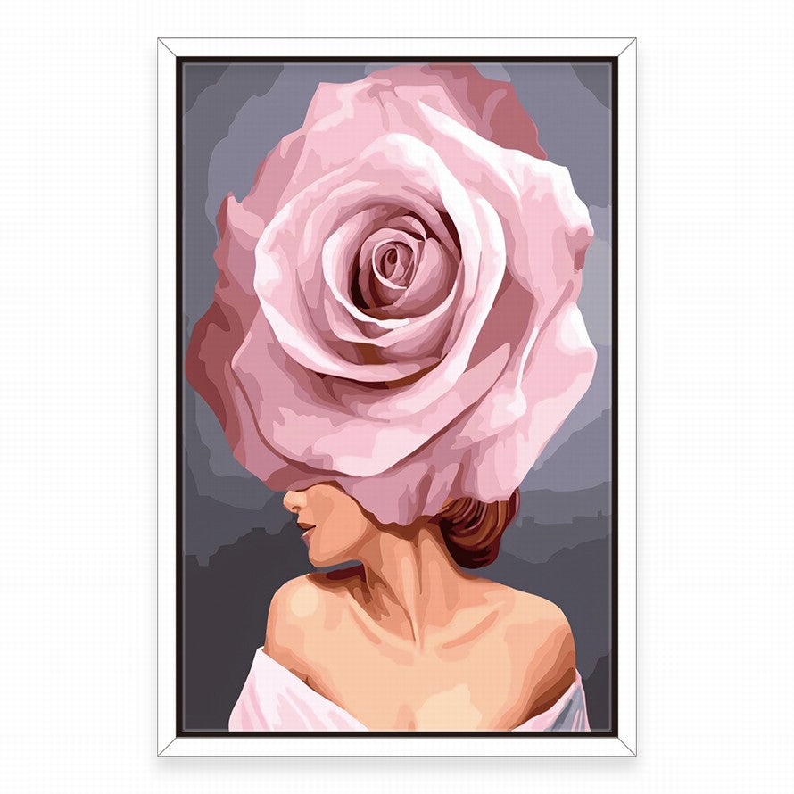 Eternal Single Pink Rose Canvas