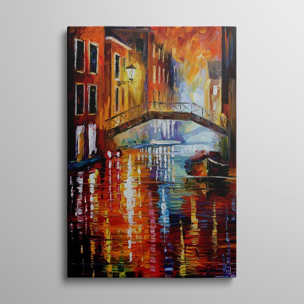 Leonid Afremov River Below the Bridge Canvas