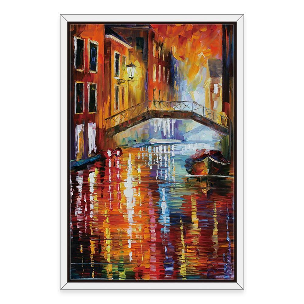 Leonid Afremov River Below the Bridge Canvas