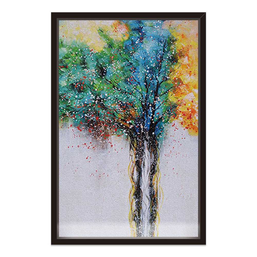 Dotted Clored Tree Home Decoration Canvas
