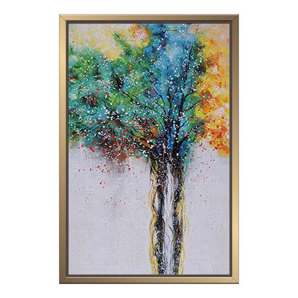 Dotted Clored Tree Home Decoration Canvas