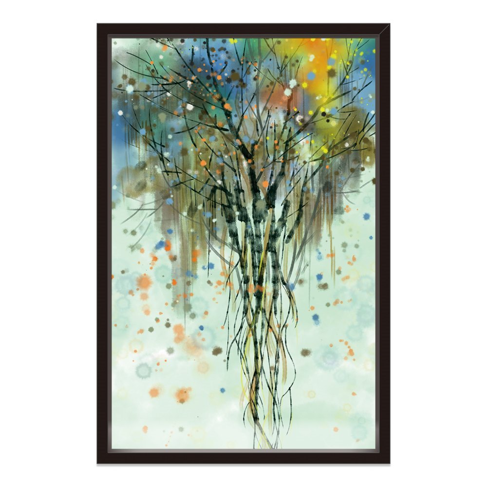 Multi Color Dotted Tree Home Decoration Canvas