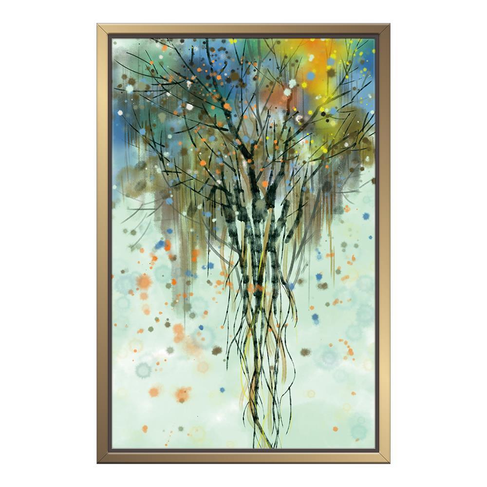 Multi Color Dotted Tree Home Decoration Canvas