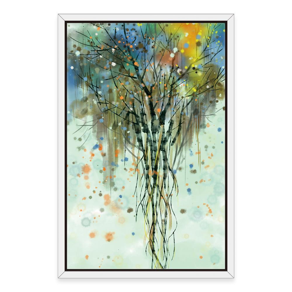 Multi Color Dotted Tree Home Decoration Canvas