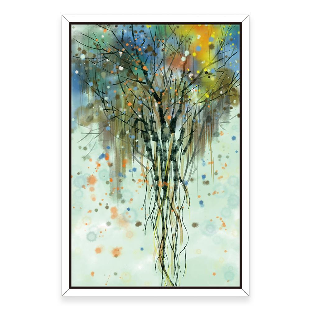Multi Color Dotted Tree Home Decoration Canvas