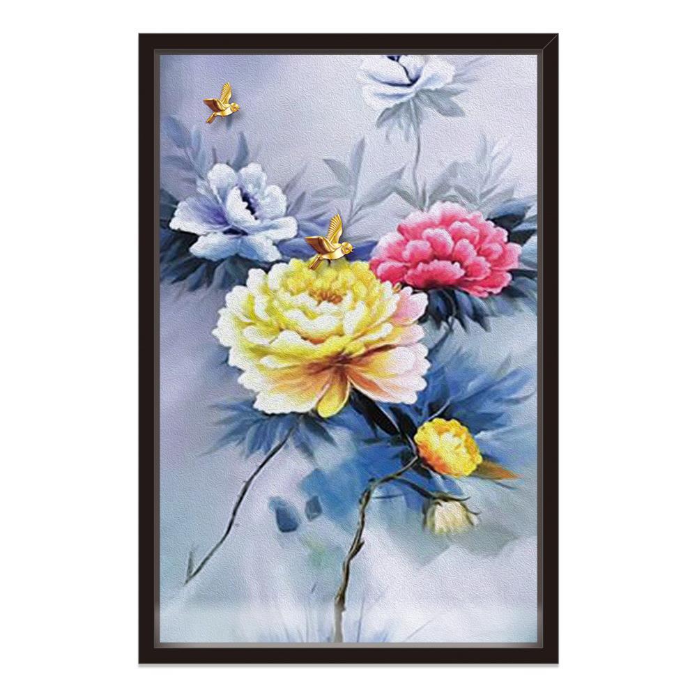 Tri Colors of Flowers Home Decoration Canvas