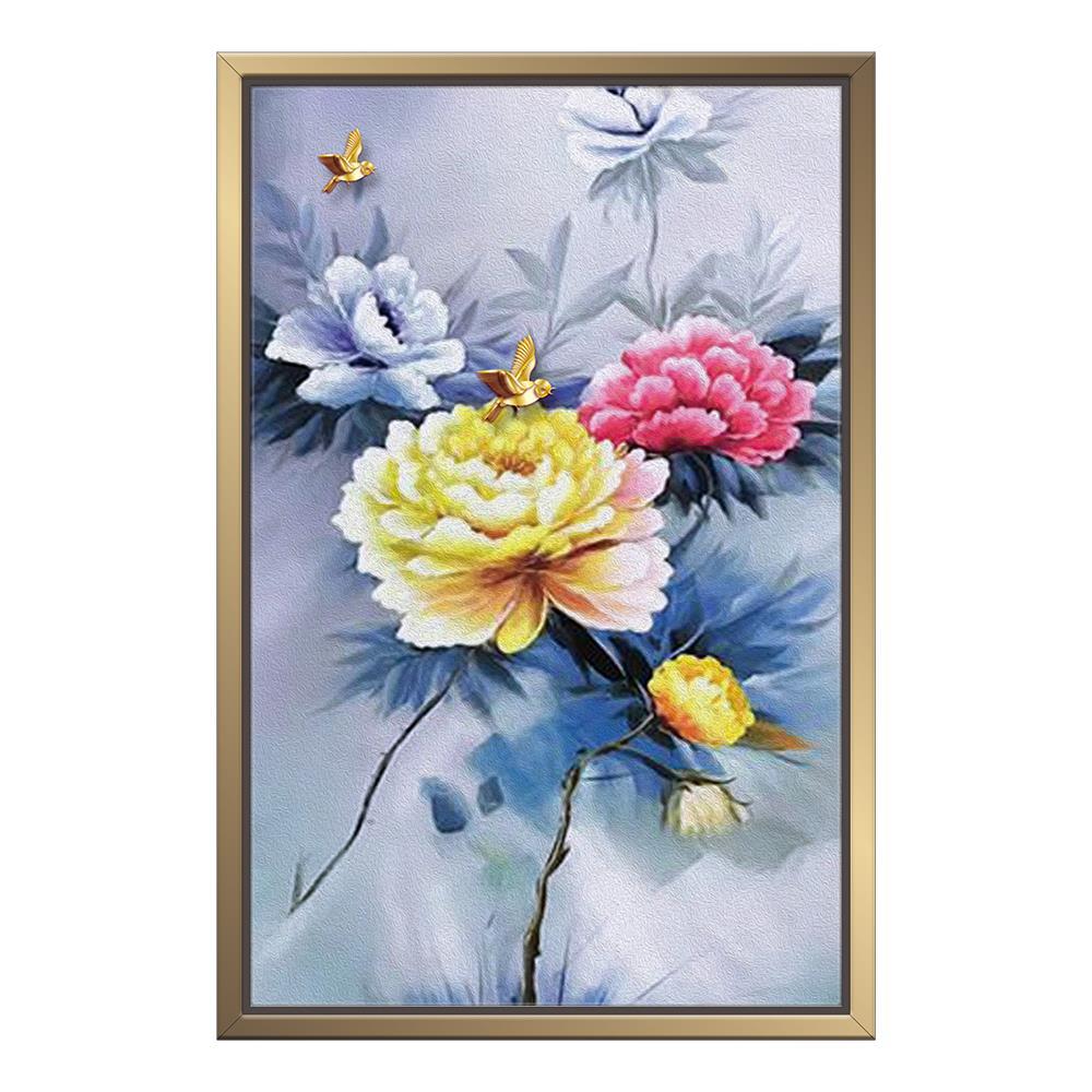 Tri Colors of Flowers Home Decoration Canvas
