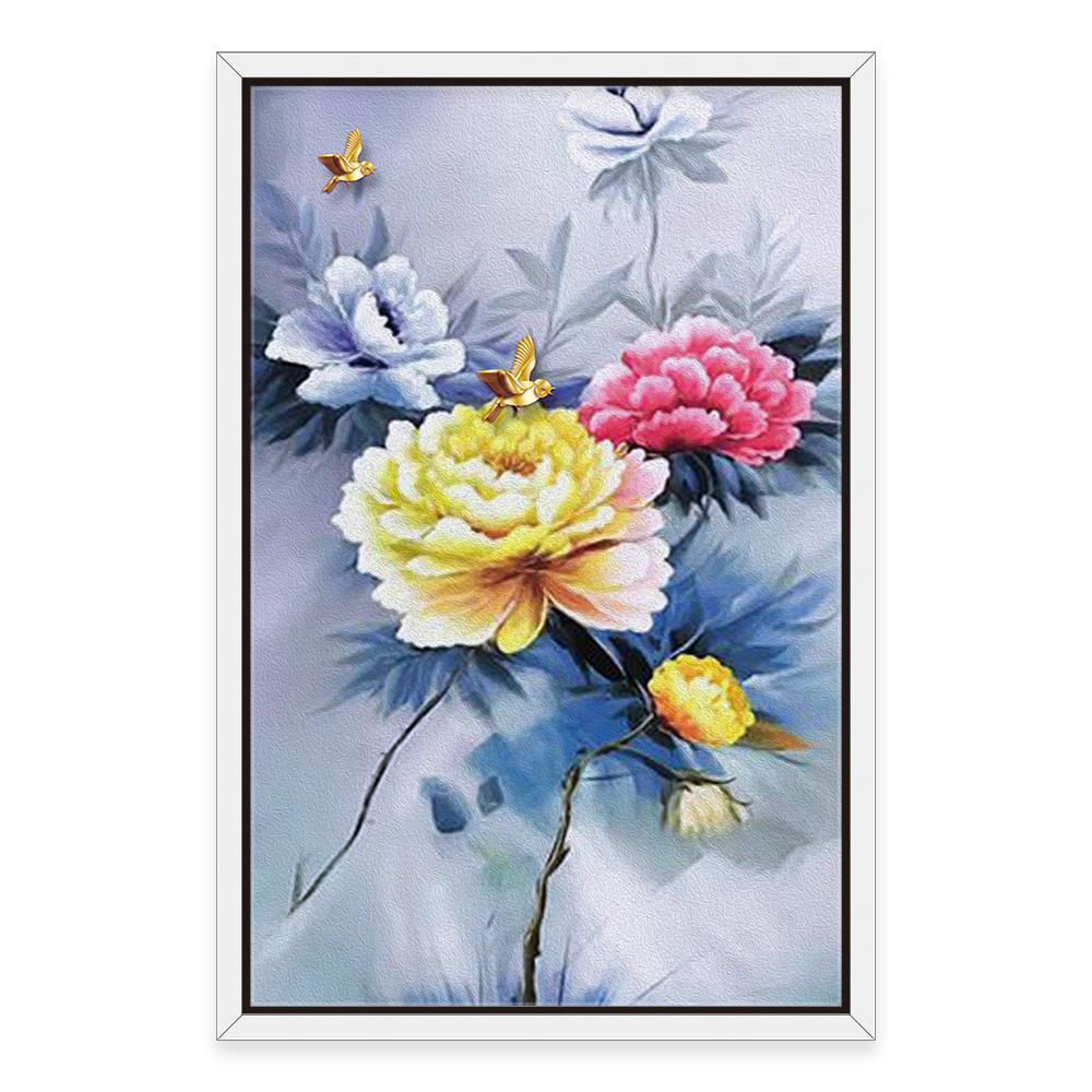 Tri Colors of Flowers Home Decoration Canvas