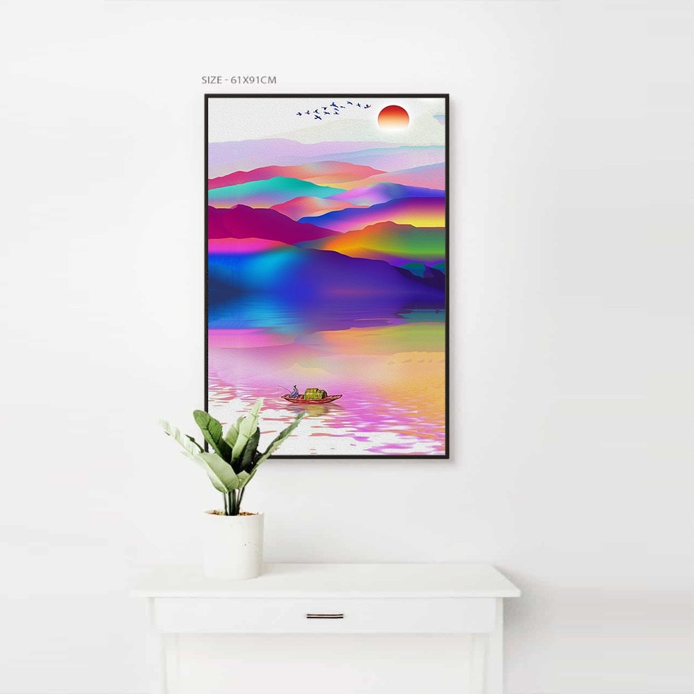Rainbow Hillside View Design Home Decoration Canvas