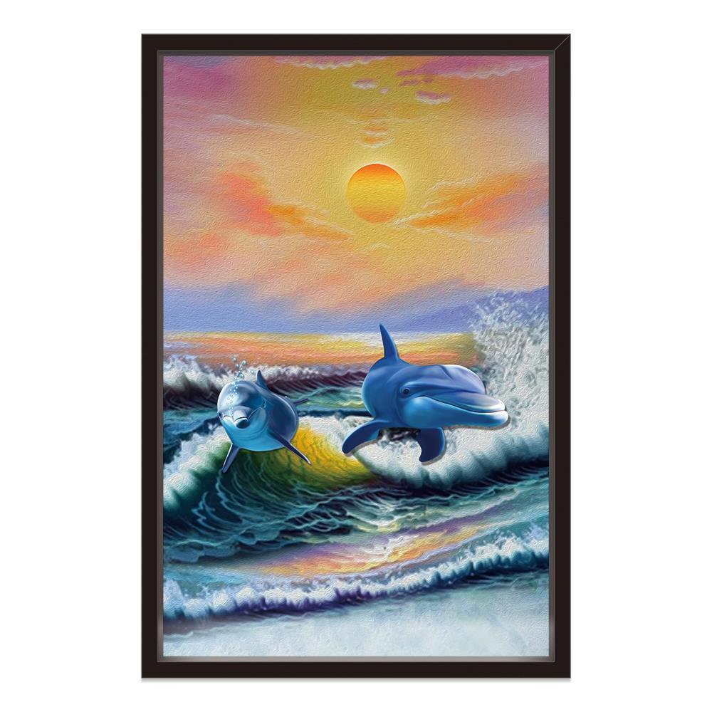 Whales Waves Design Home Decoration Canvas