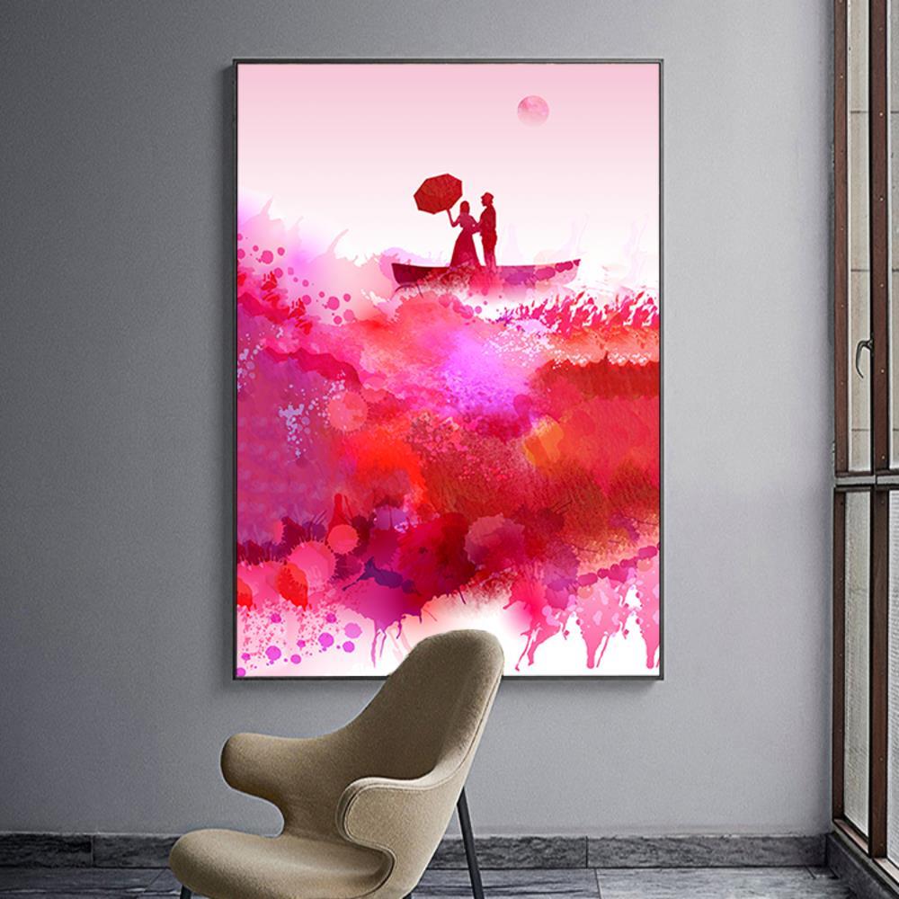 Lovers on the Boat Wall Art Home Decoration Canvas