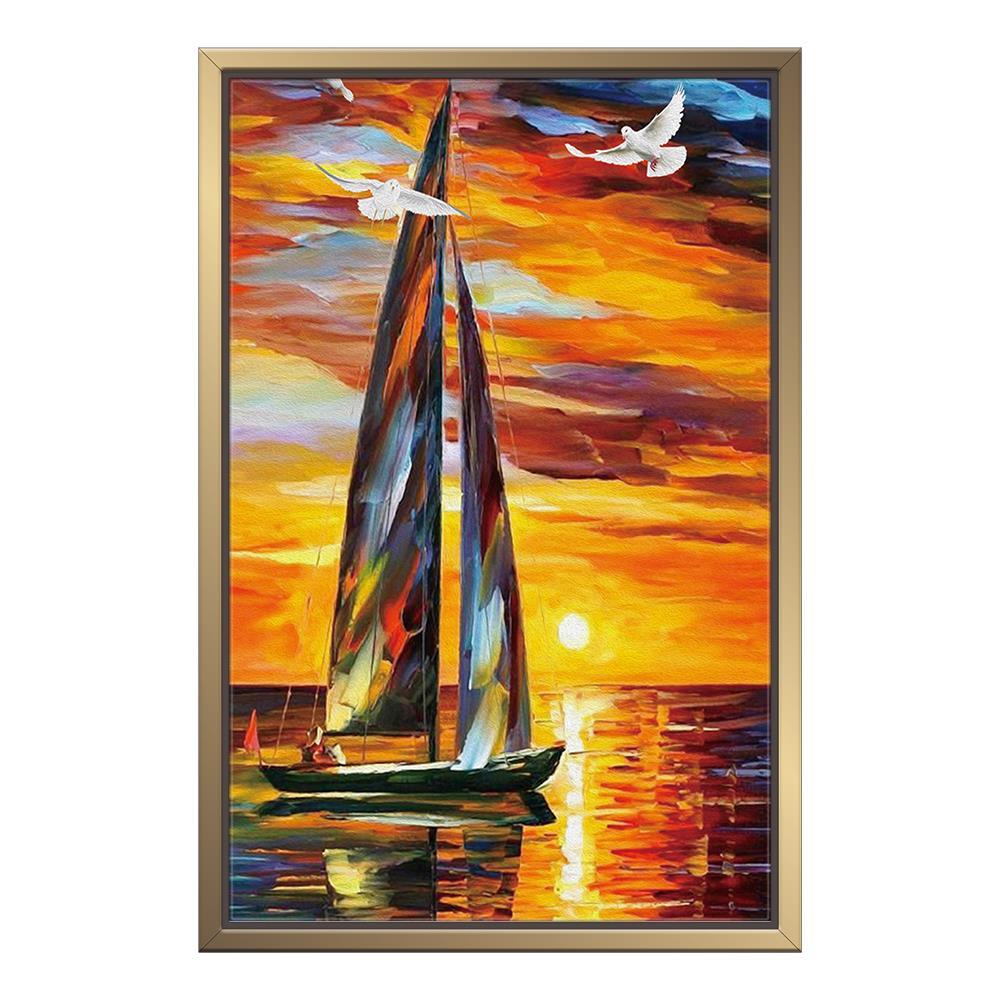 Sea Birds and the Boat Home Decoration Canvas