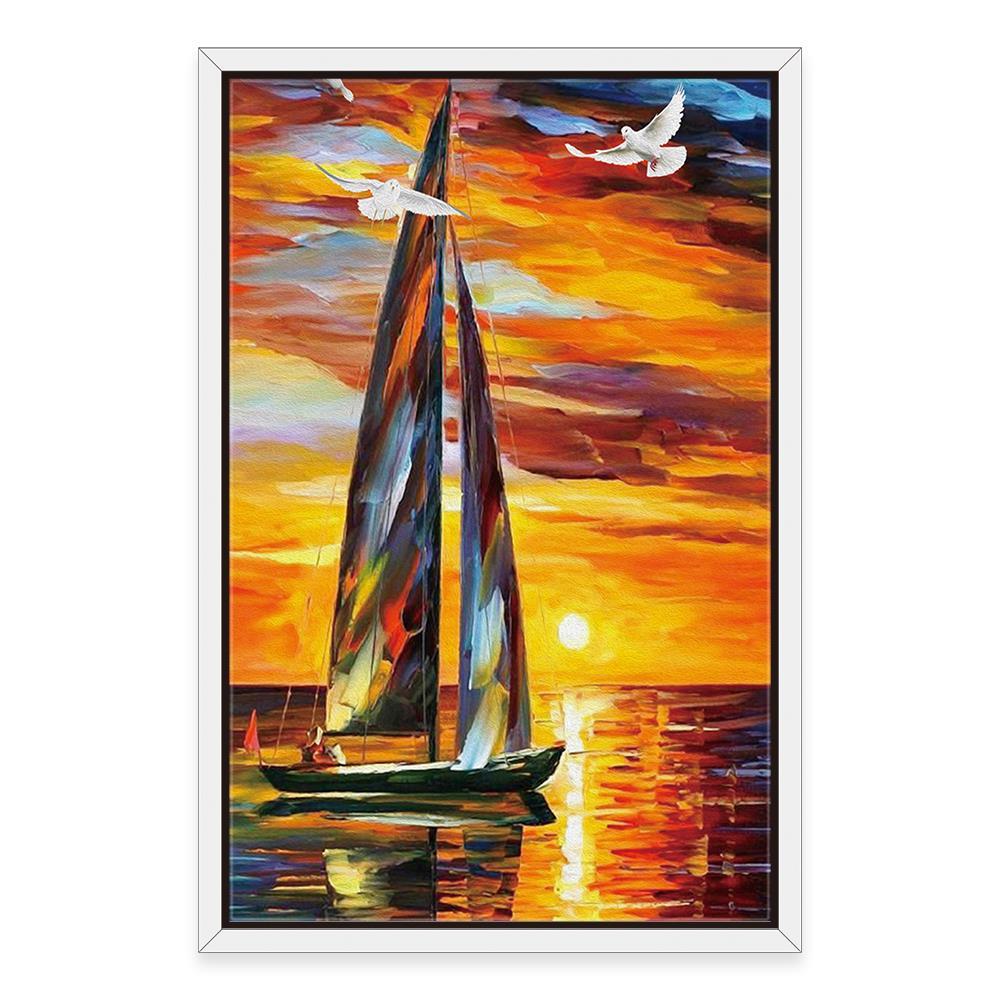 Sea Birds and the Boat Home Decoration Canvas