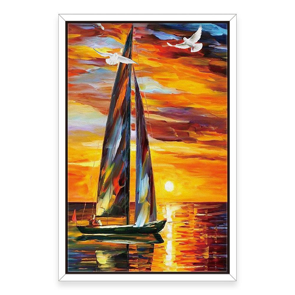 Sea Birds and the Boat Home Decoration Canvas