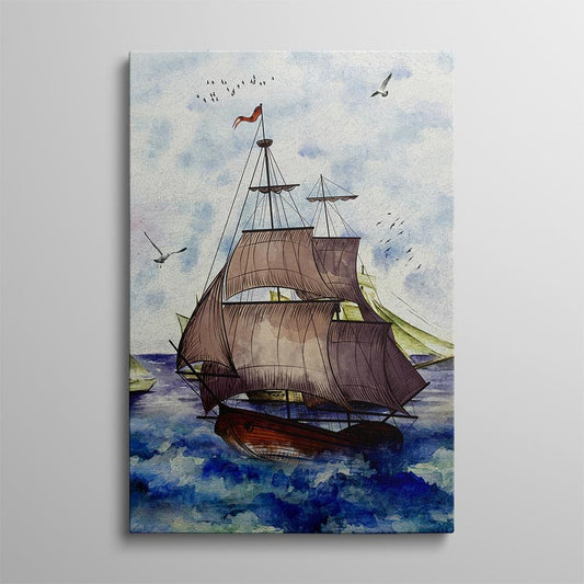 Pirates Ship On the Sea  Home Decoration Canvas