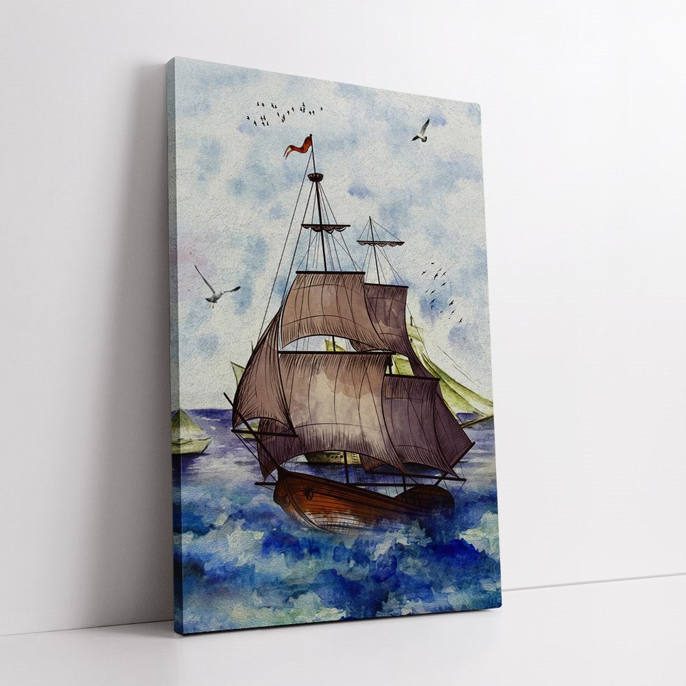 Pirates Ship On the Sea Home Decoration Canvas