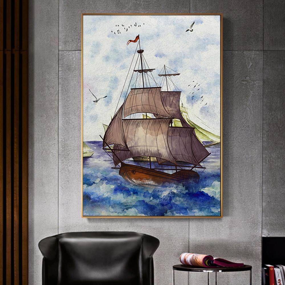 Pirates Ship On the Sea Home Decoration Canvas