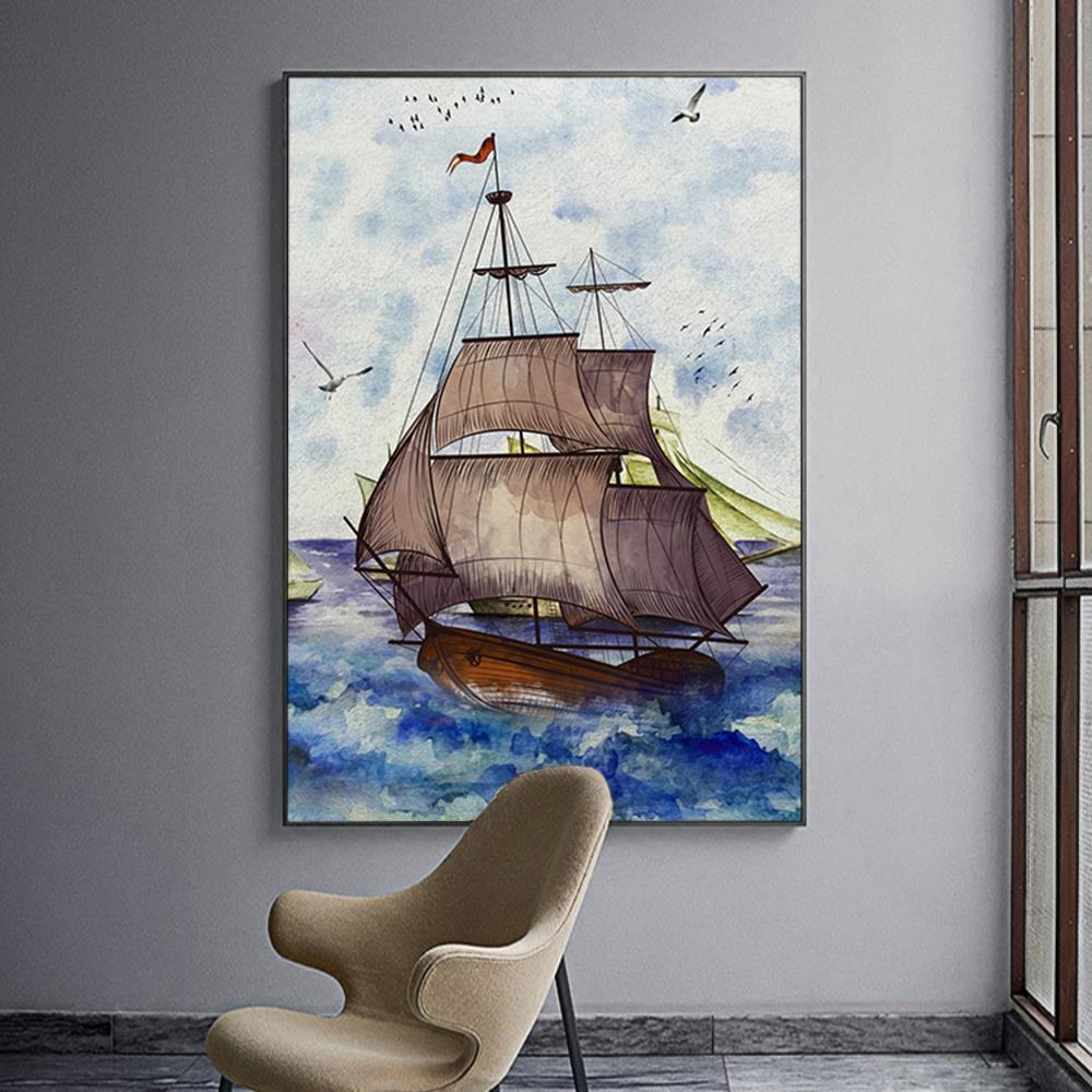 Pirates Ship On the Sea Home Decoration Canvas