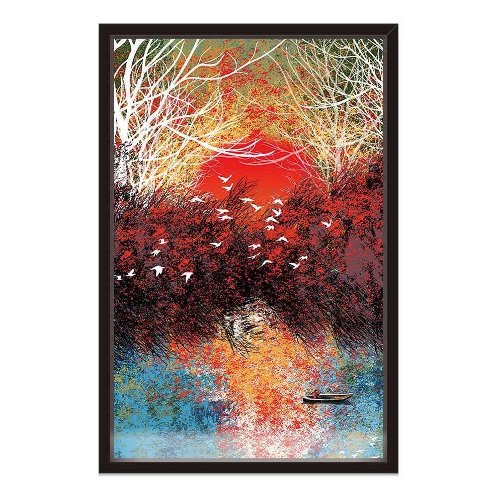 Trees and Birds Abstract Art Home Decoration Canvas