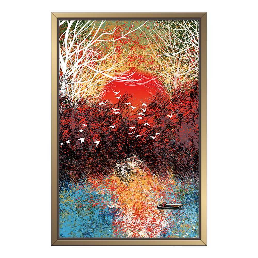 Trees and Birds Abstract Art Home Decoration Canvas