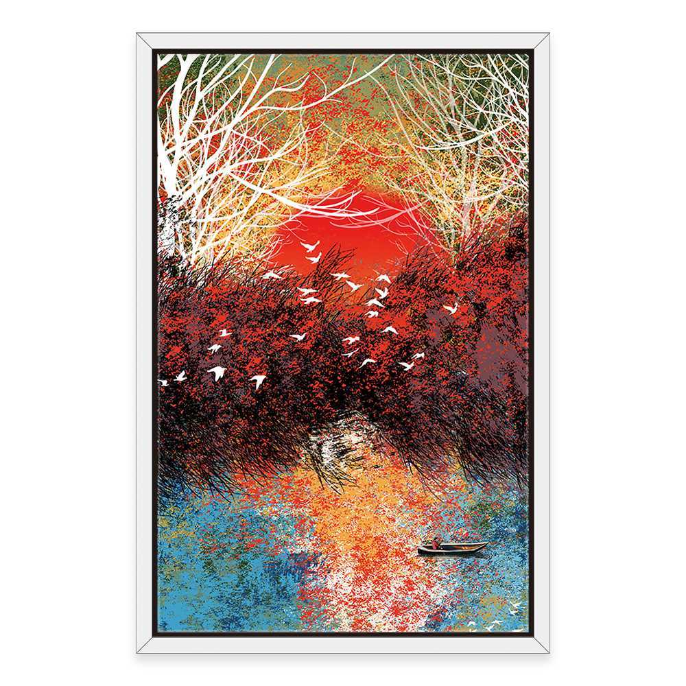 Trees and Birds Abstract Art Home Decoration Canvas