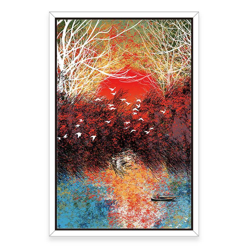 Trees and Birds Abstract Art Home Decoration Canvas