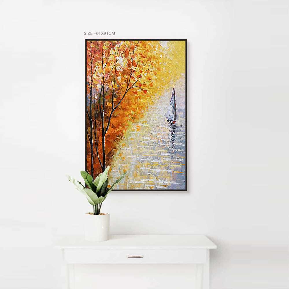 Yellow Leaves Falling Art Home Decoration Canvas