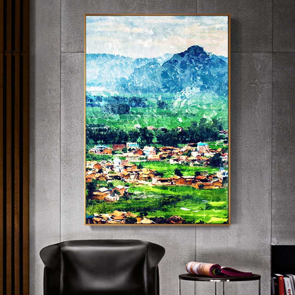 Scenic Rural Houses Home Decoration Canvas