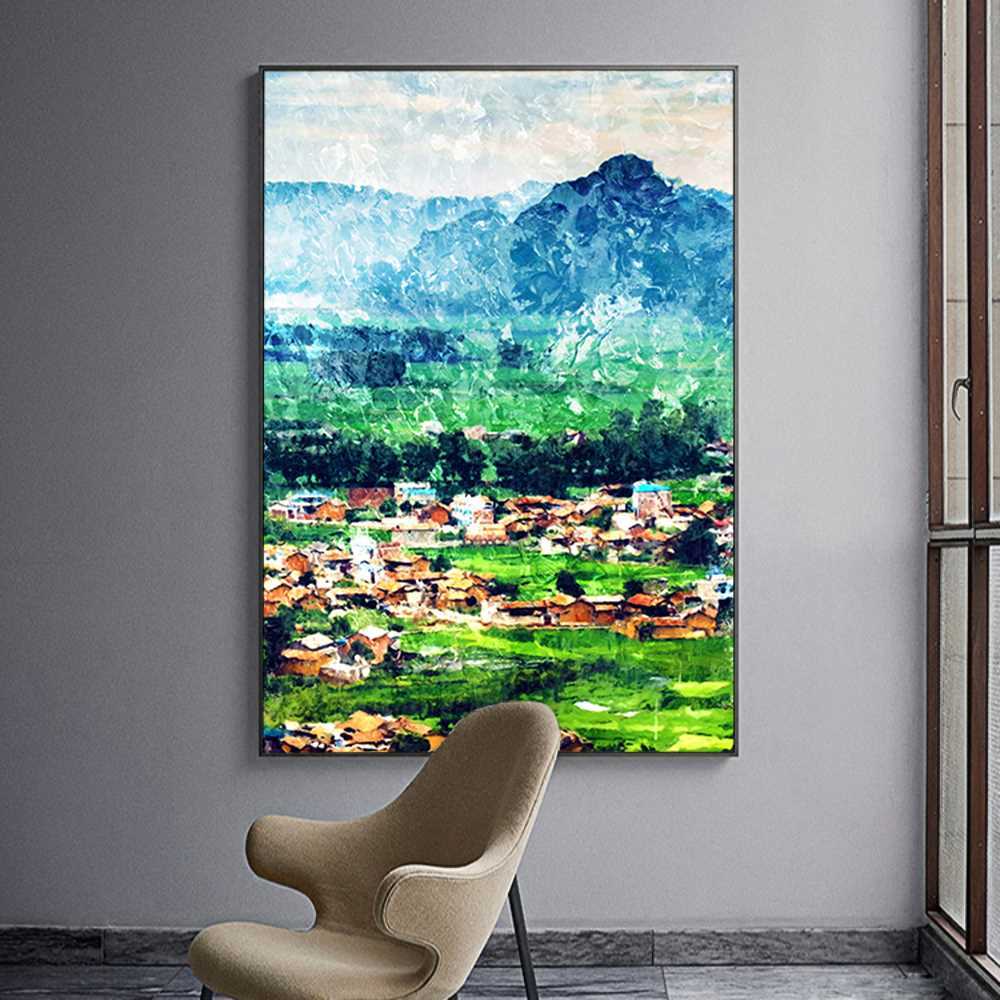 Scenic Rural Houses Home Decoration Canvas