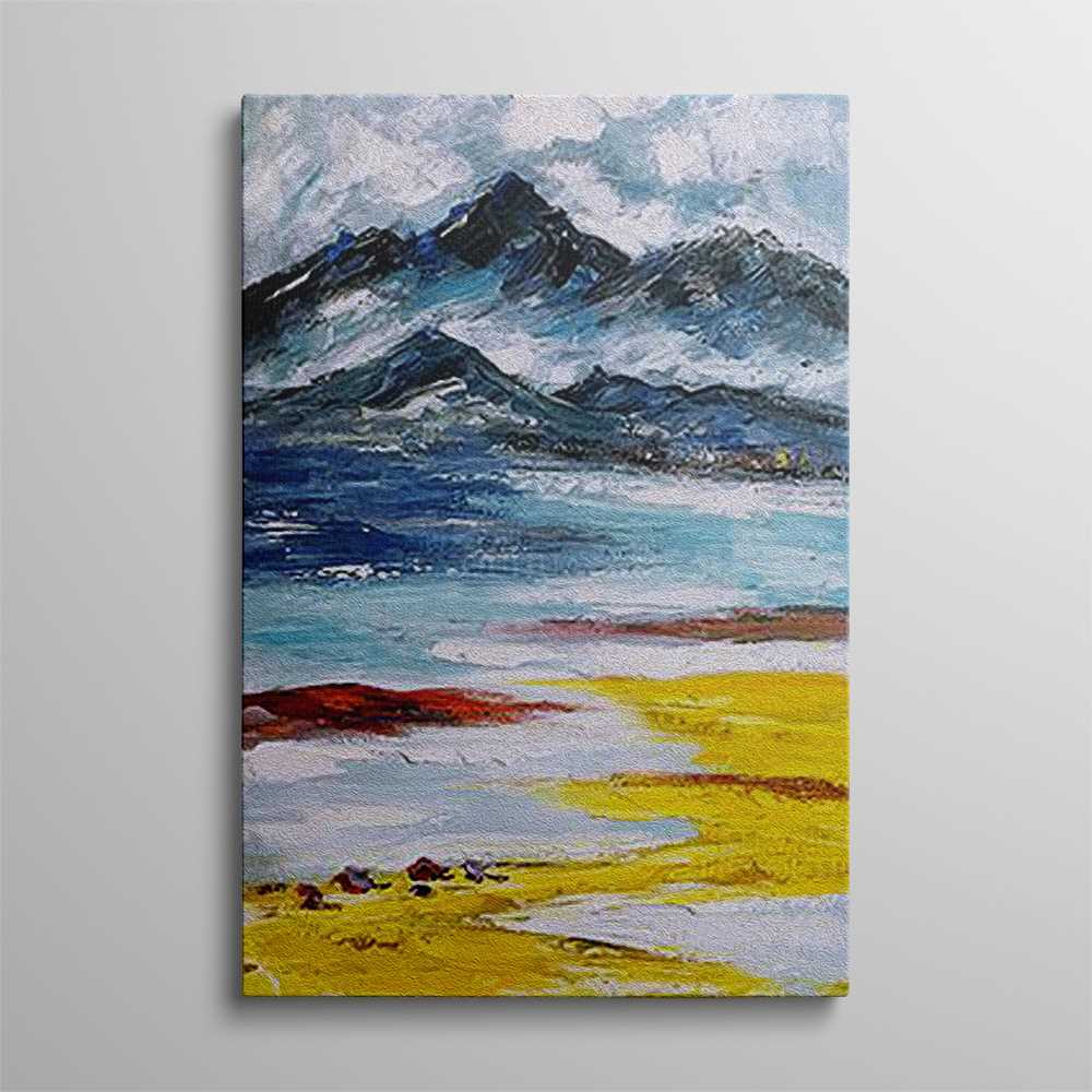 Mountain Sea Brush Paint Home Decoration Canvas