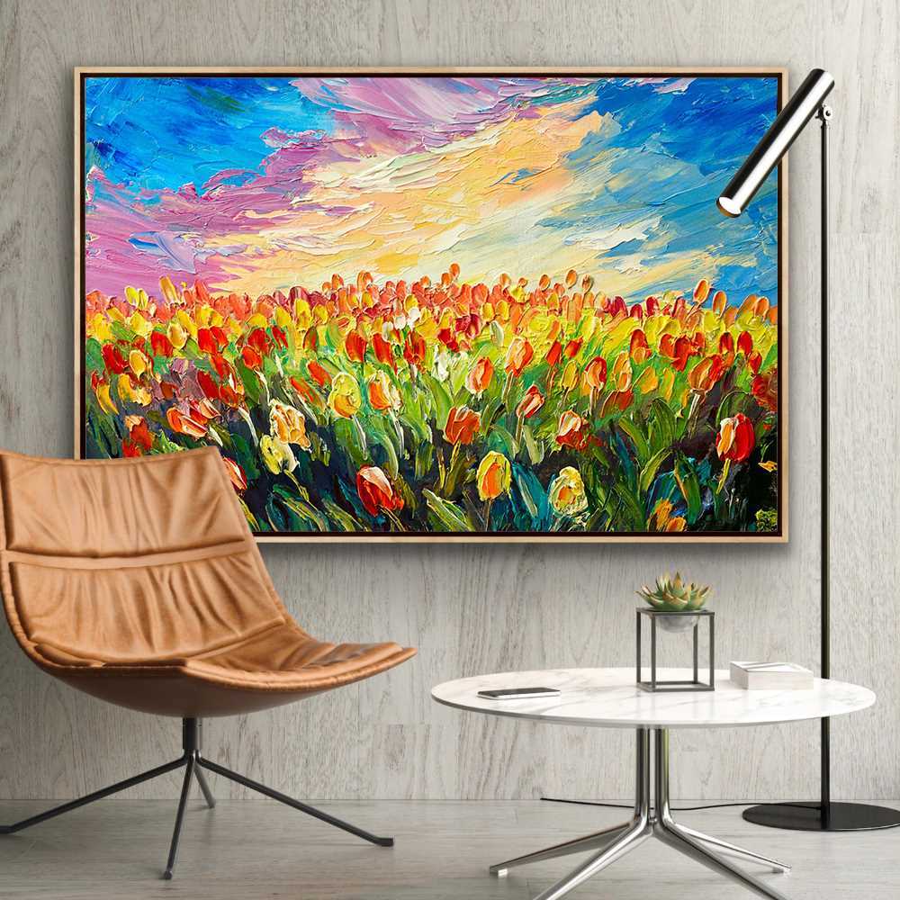 Flower Sky Decoration Canvas