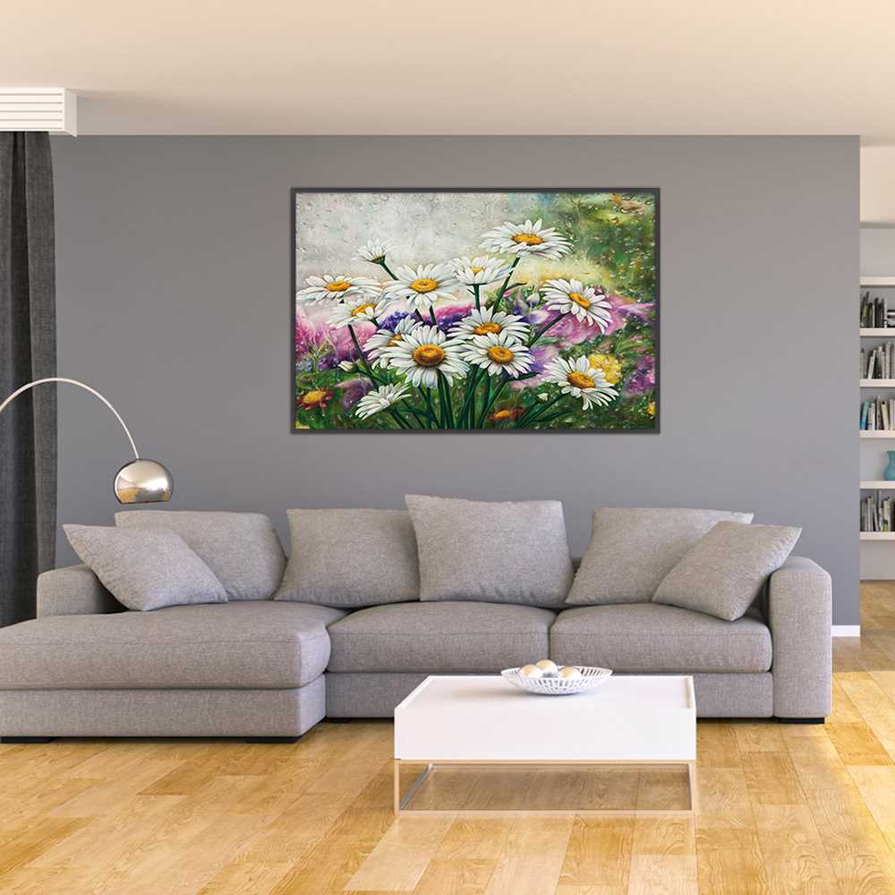 Wet White Flower Decoration Canvas