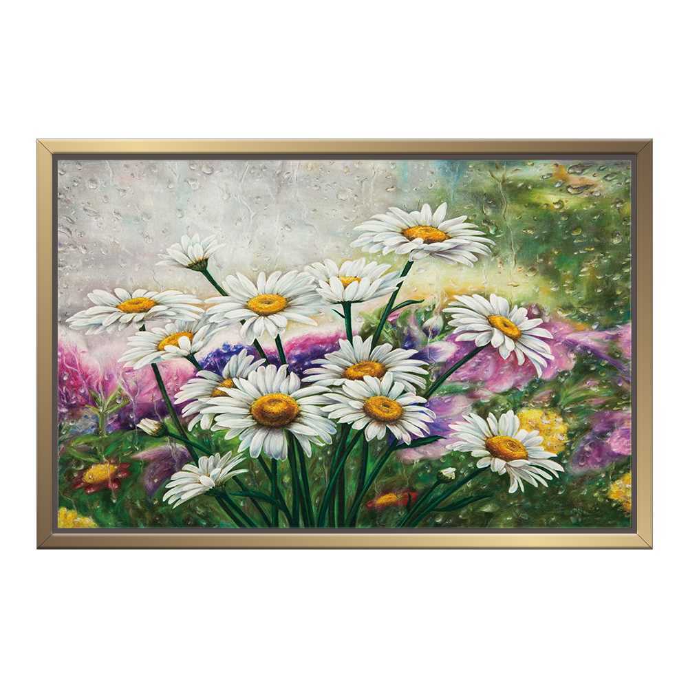 Wet White Flower Decoration Canvas