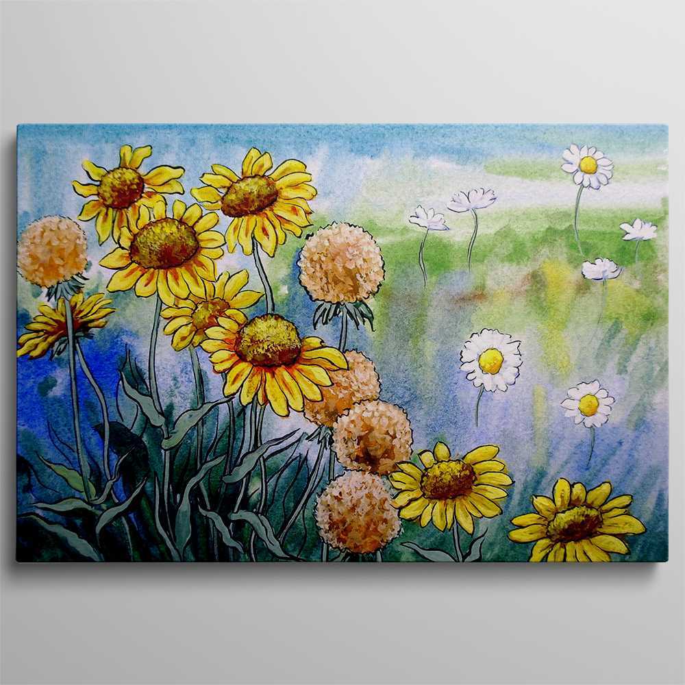 New And Dead Sunflower Decoration Canvas