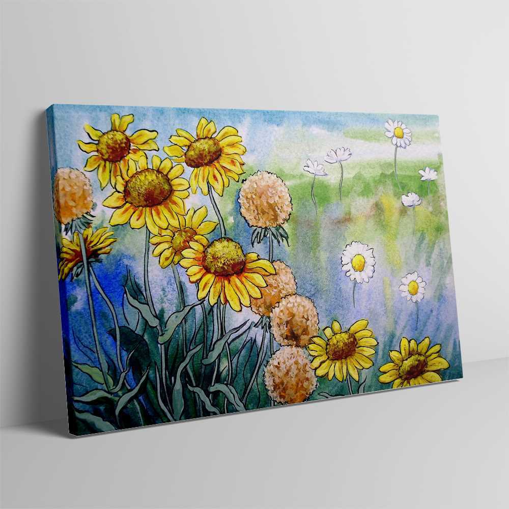 New And Dead Sunflower Decoration Canvas