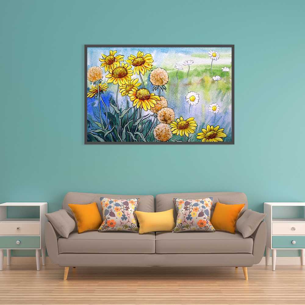 New And Dead Sunflower Decoration Canvas
