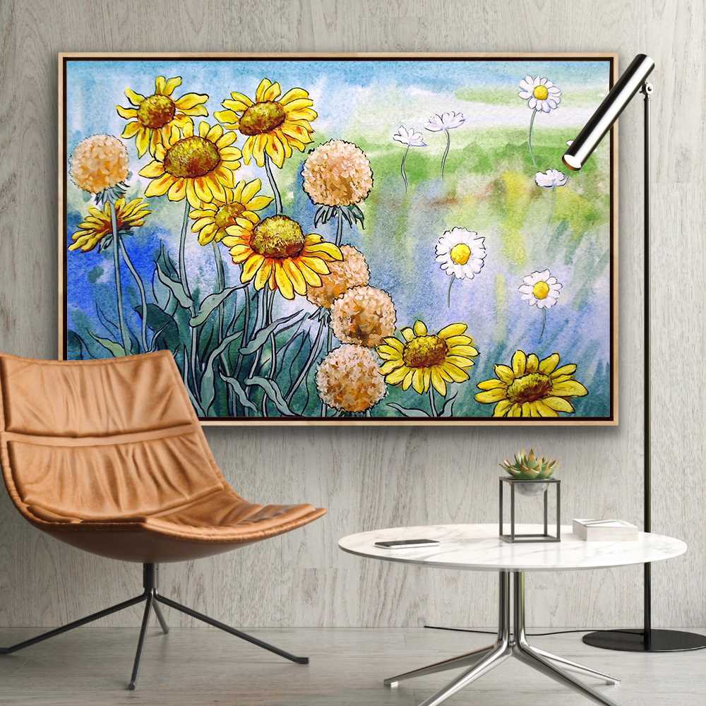 New And Dead Sunflower Decoration Canvas