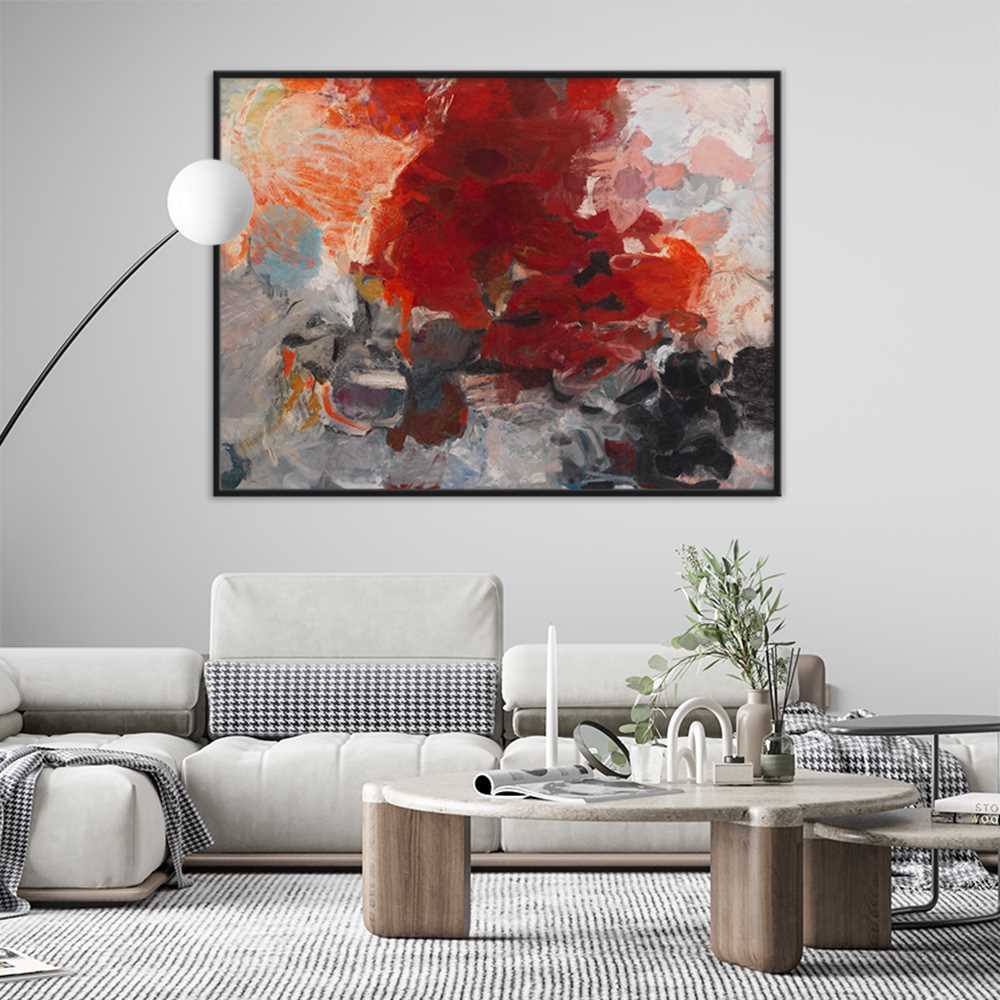 Blush Red Abstract Home Decorative Prints