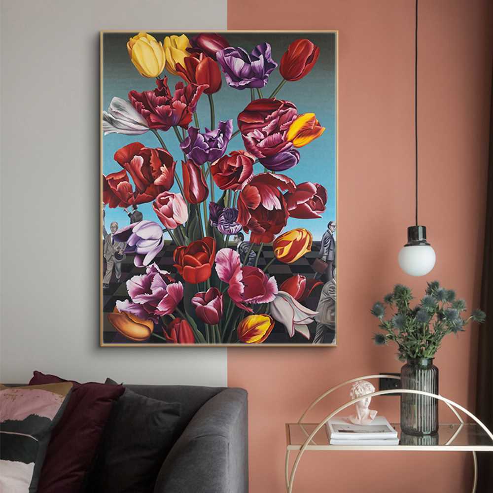 Blended Flowers Abstract Canvas