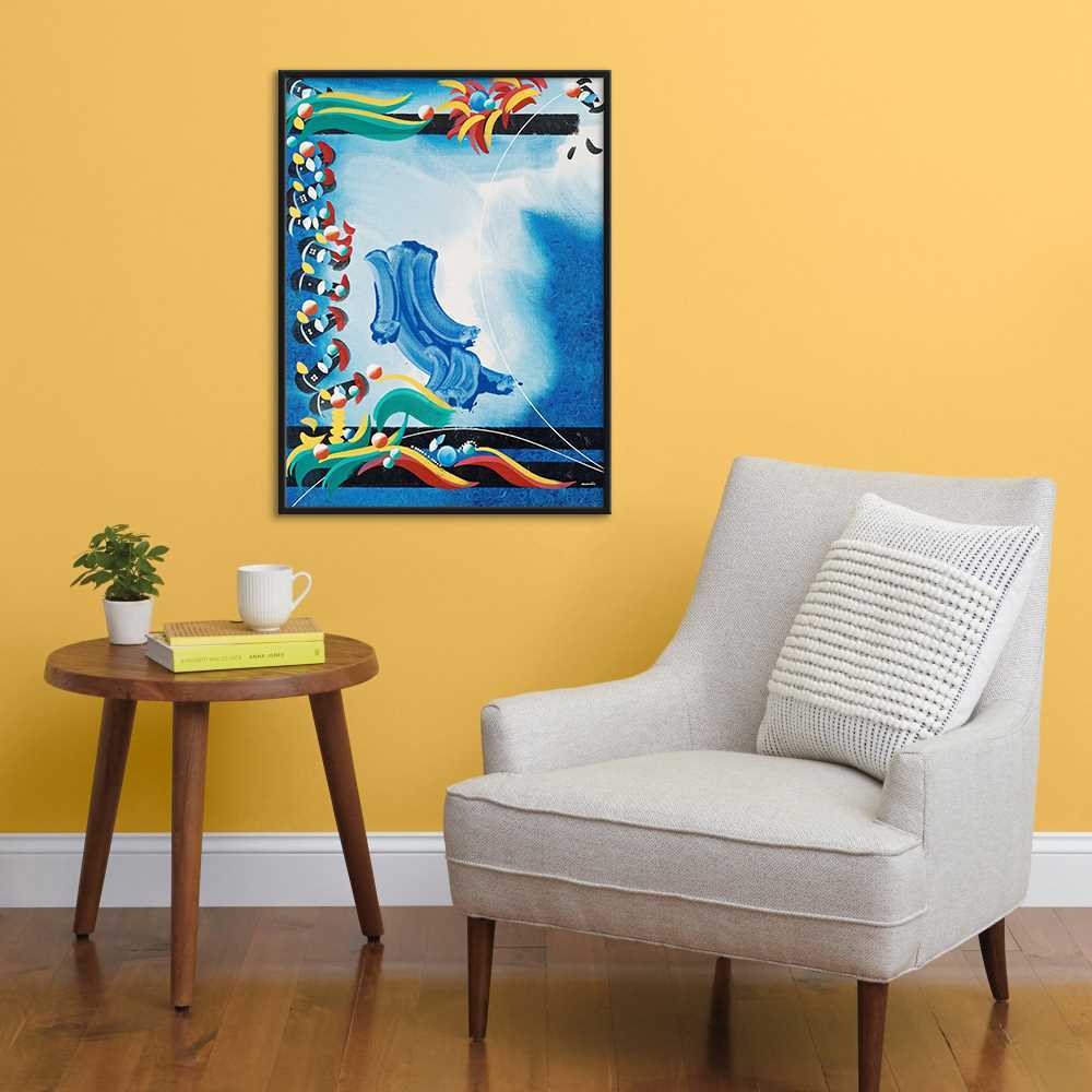 Blue Painting Sided Art Abstract Canvas