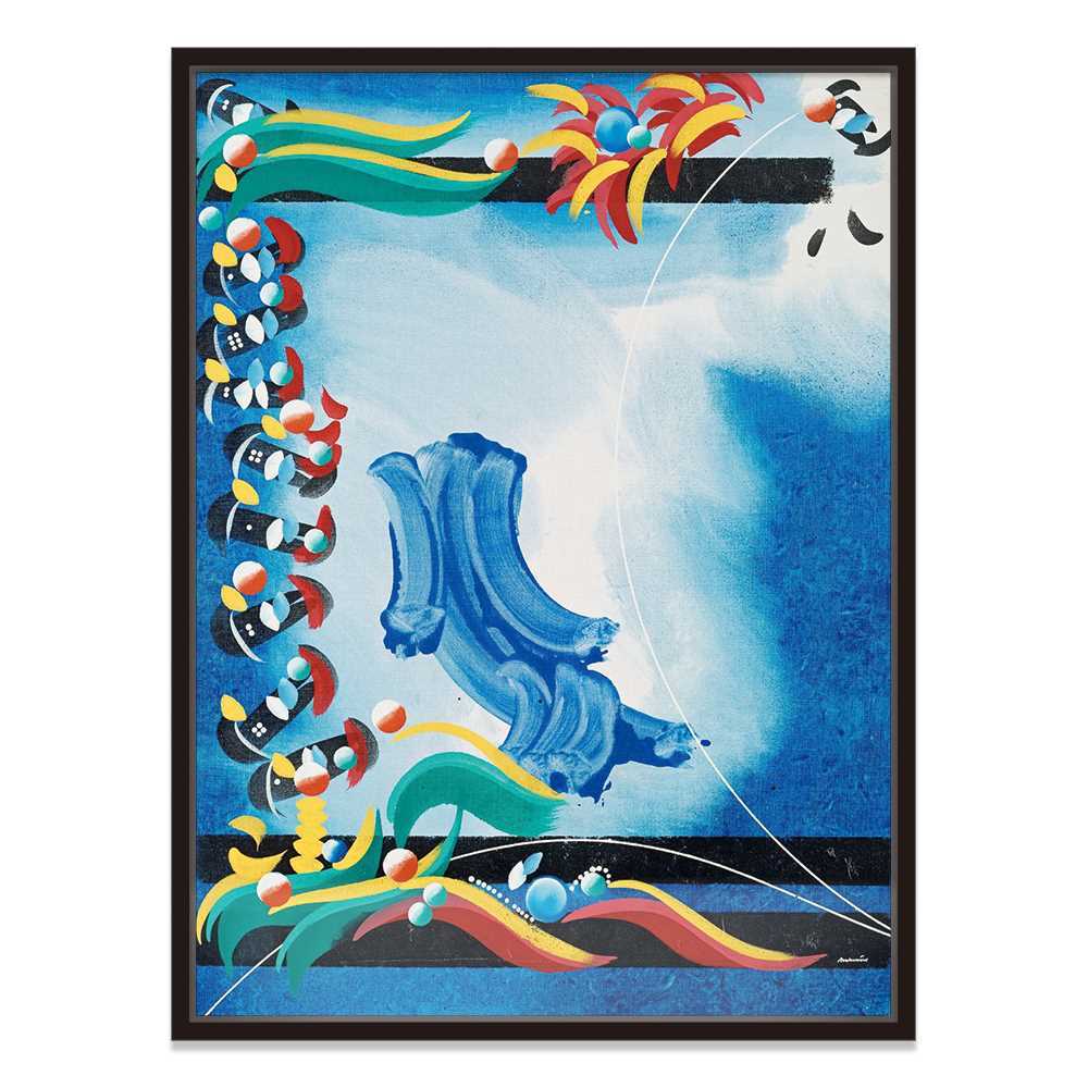 Blue Painting Sided Art Abstract Canvas