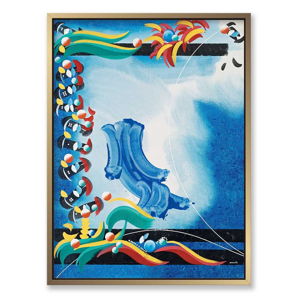 Blue Painting Sided Art Abstract Canvas