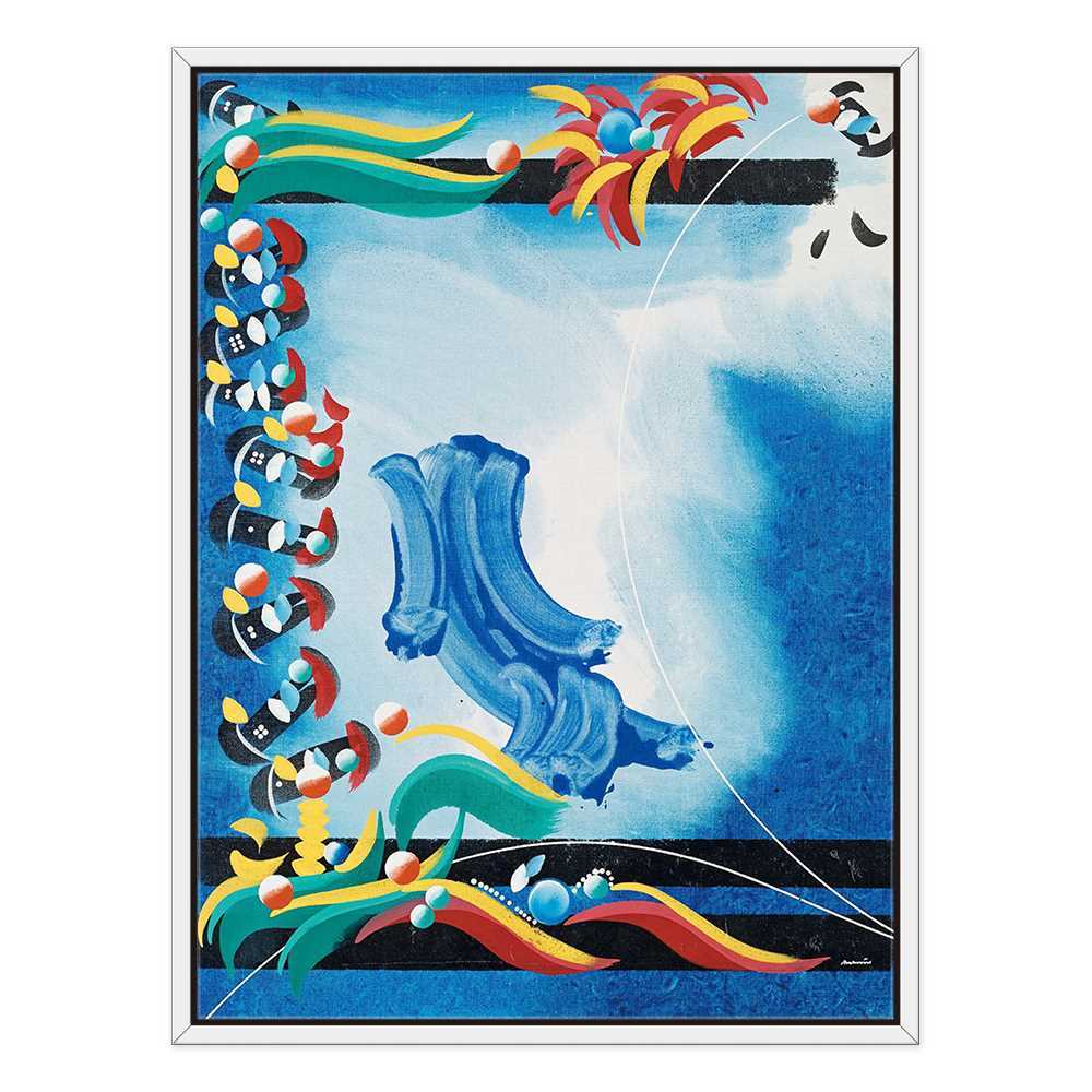 Blue Painting Sided Art Abstract Canvas