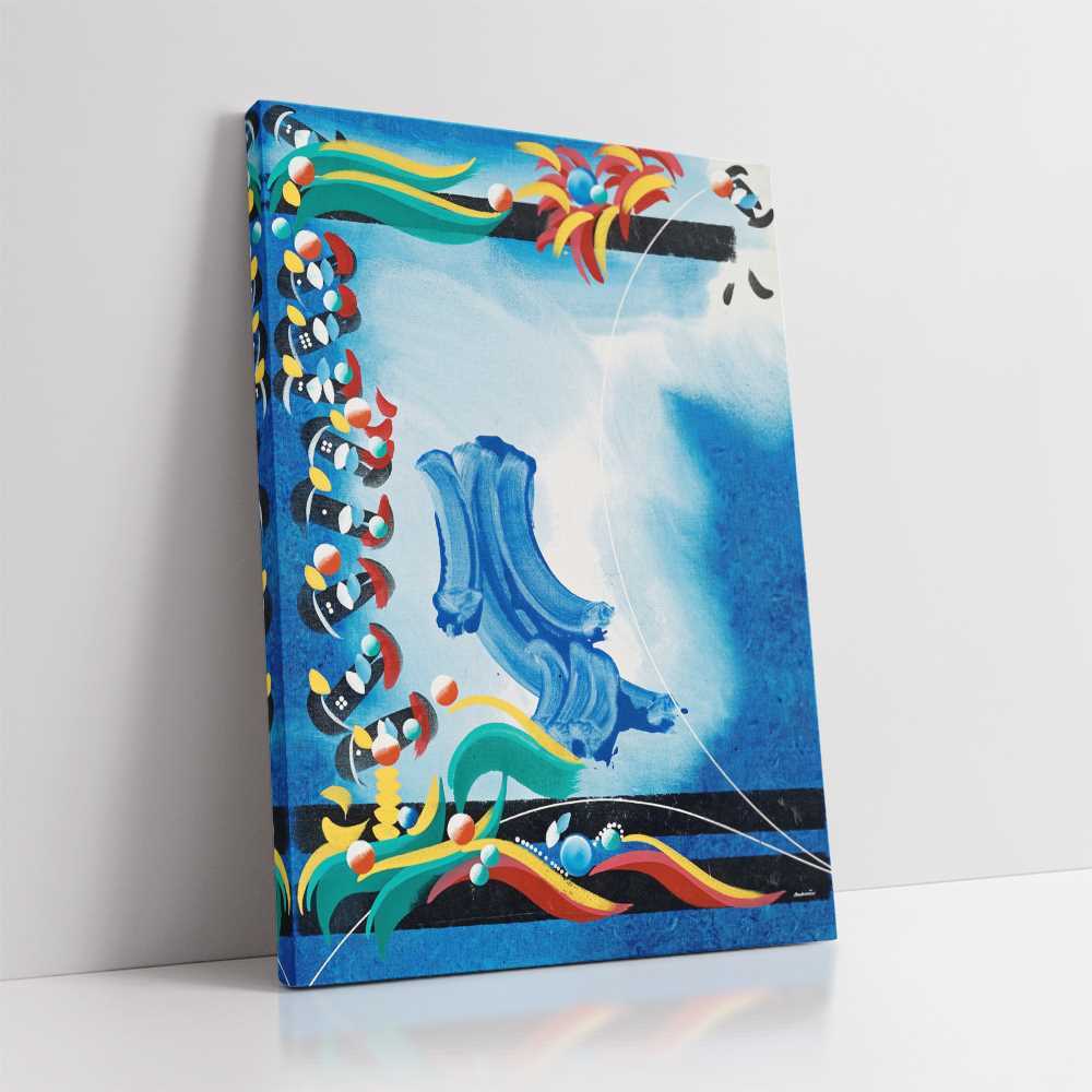 Blue Painting Sided Art Abstract Canvas