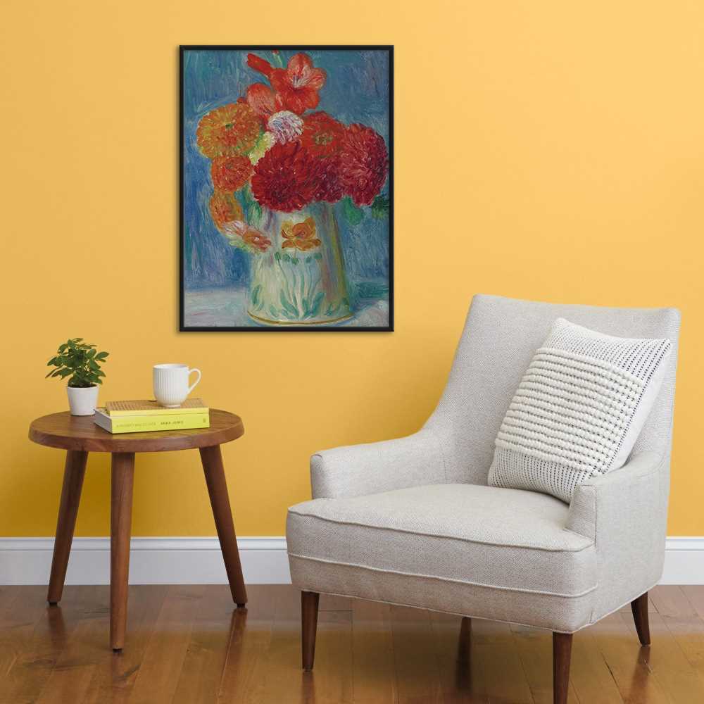 Vase with Flowers Painting Abstract Canvas
