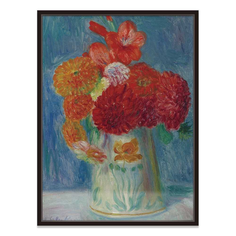 Vase with Flowers Painting Abstract Canvas