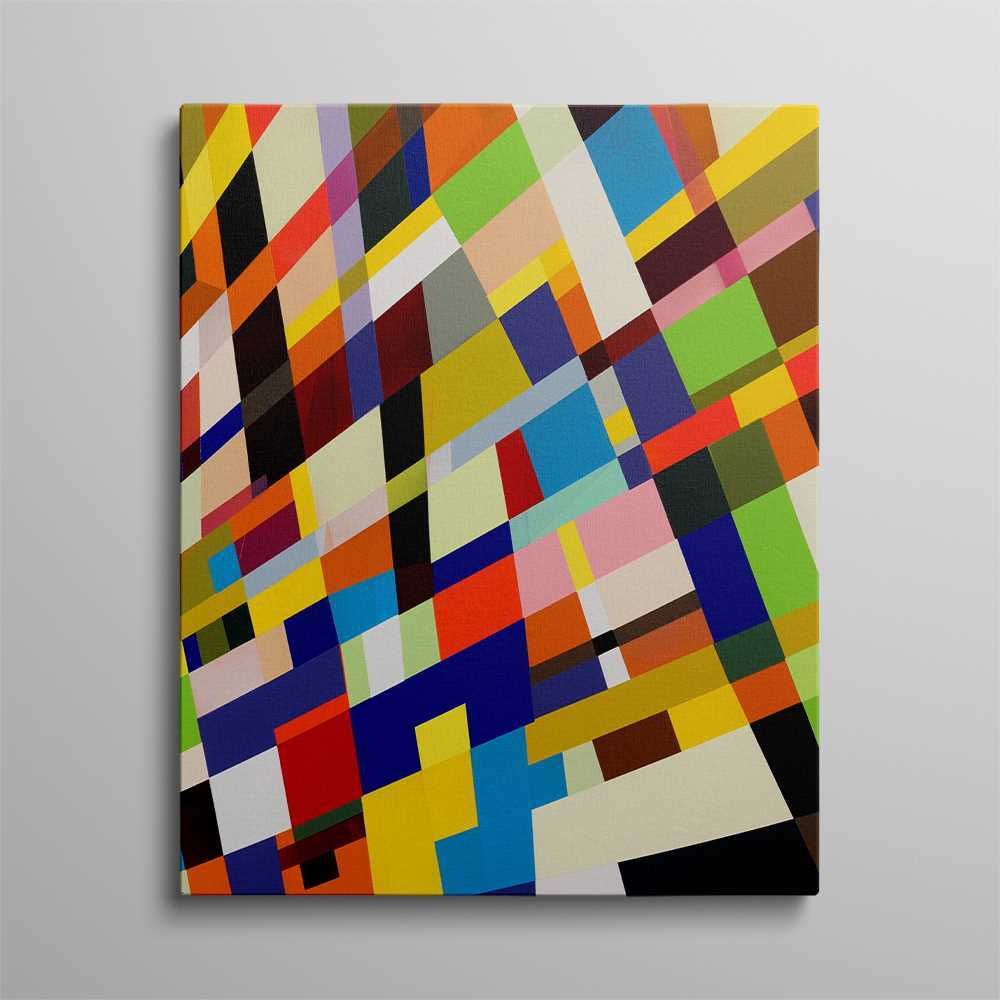 Mixed Colored Tiles Abstract Canvas