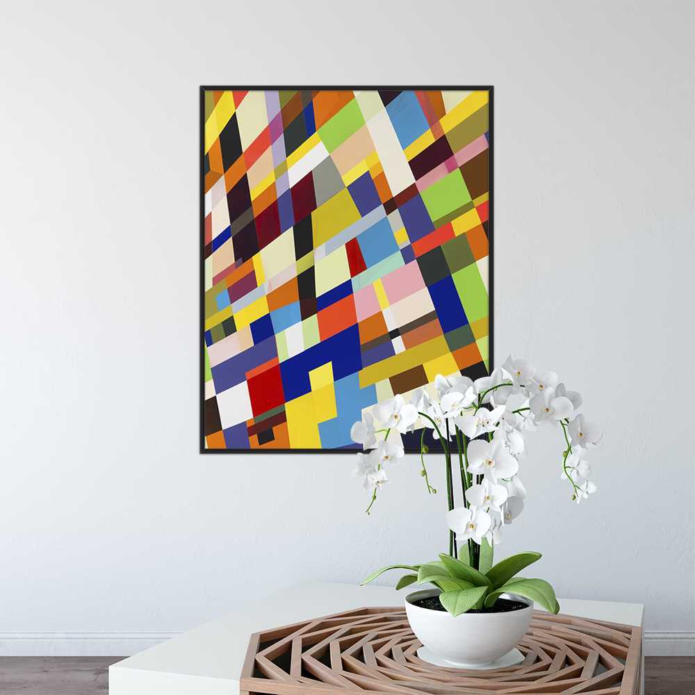Mixed Colored Tiles Abstract Canvas