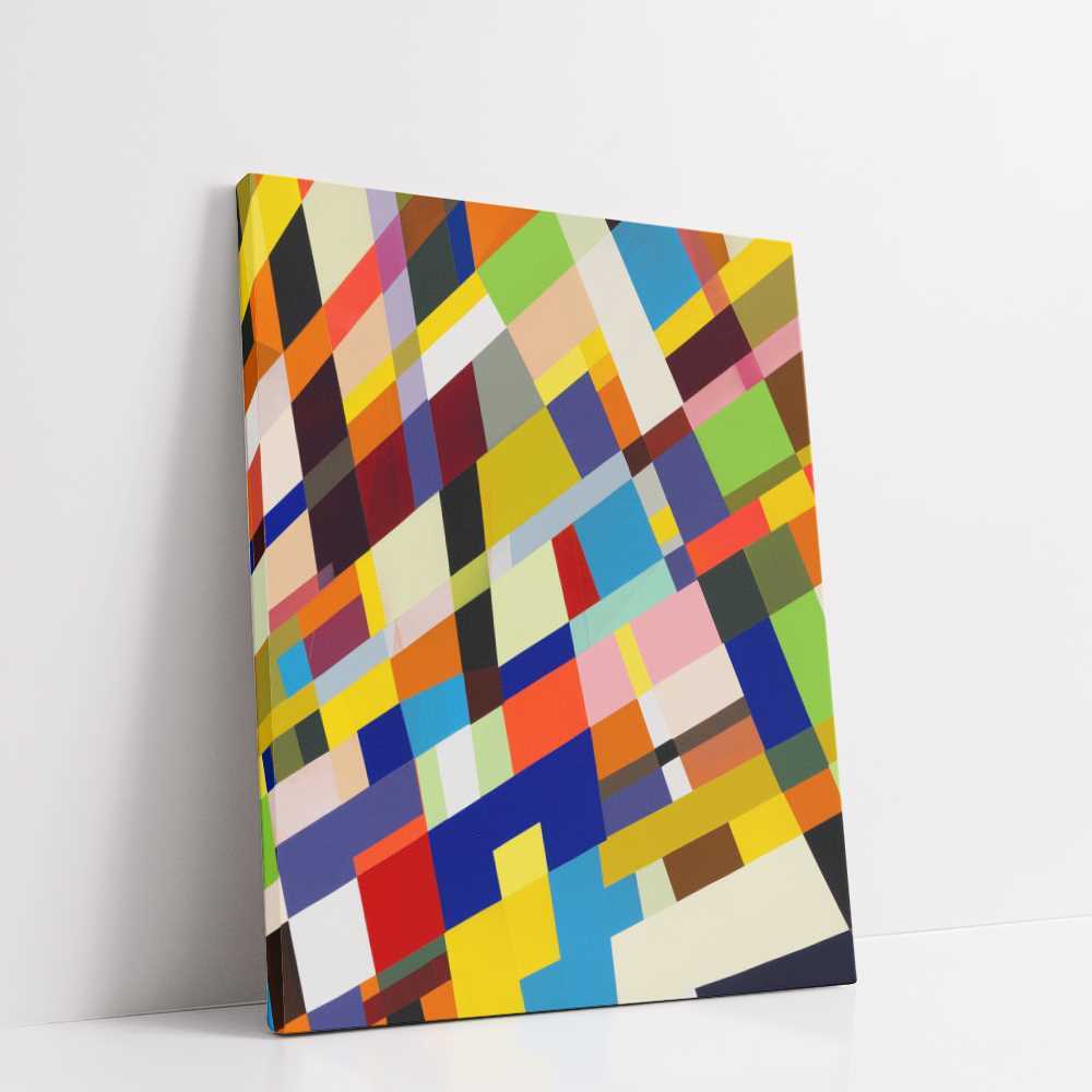 Mixed Colored Tiles Abstract Canvas